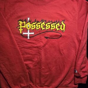 Red Champion 'Possessed' Sweatshirt